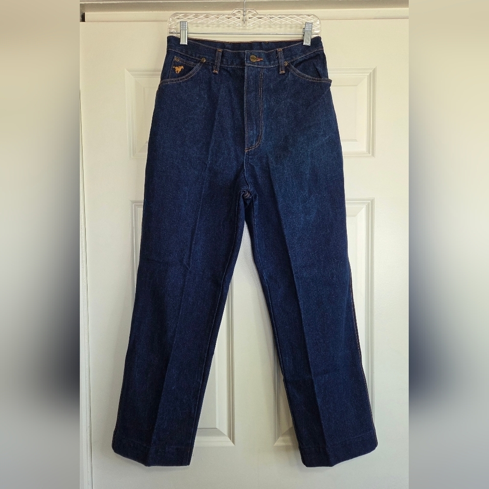 Vintage Wrangler Indigo Dark Wash 'No-Fault' Straight Leg Jean - Size 14